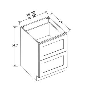 DRAWER BASE CABINETS - 2 DRAWERS