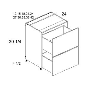 Palermo Gloss White altamax Two Drawer Base Cabinet