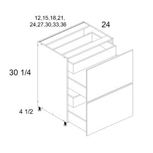 Palermo Gloss White altamax Two Drawer Base Cabinet