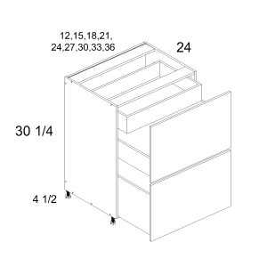 Palermo Gloss White Blum Two Drawer Base Cabinet