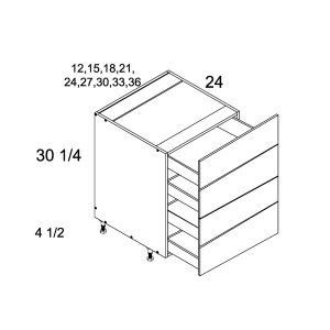 Palermo Gloss White altamax Two Drawer with One Inner Drawer Vanity Base Cabinet