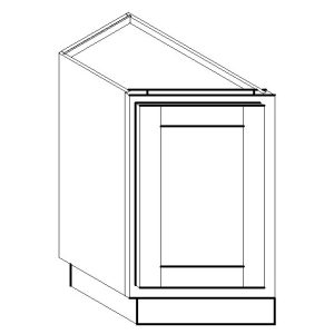 12 IN Angled Base Left - 1/2 Overlay Rubberwood Shaker