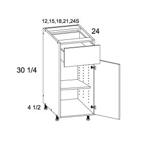 Palermo Gloss White Blum Three Drawer Base Cabinet