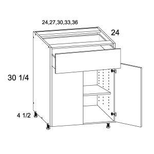 Palermo Gloss White Blum Three Drawer Vanity Base Cabinet