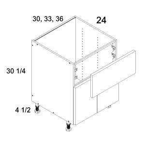 Palermo Gloss White Base Cabinet with Left Tray Pullout