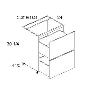 Palermo Gloss White Blum Two Drawer Desk Base Cabinet