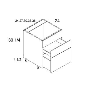 Palermo Gloss White altamax Two Drawer Desk Base Cabinet