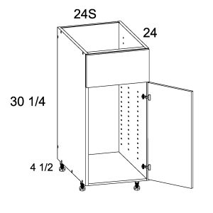 Palermo Gloss White Blum Three Drawer Desk Base Cabinet