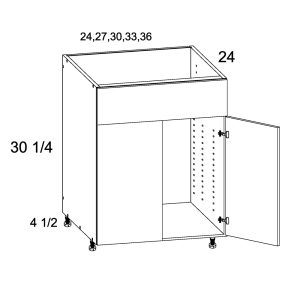 Palermo Gloss White Blum Three Drawer Desk Base Cabinet