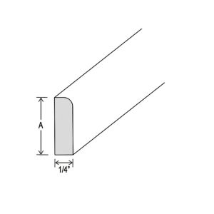 Shoe Molding - 8 foot Stick - 1/2 Overlay Rubberwood Shaker