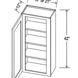 Wall Cabinet - 1/2 Overlay Rubberwood Shaker