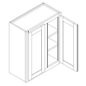 Wall Cabinet - 1/2 Overlay Rubberwood Shaker